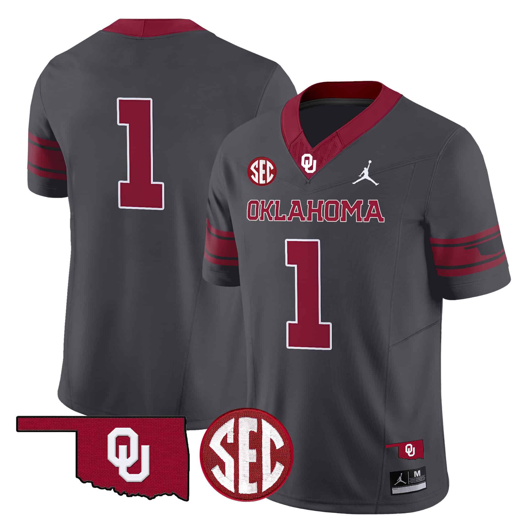 Men Oklahoma Sooners #1 No Name Grey 2024 Vapor Limited NCAA Jersey->indianapolis colts->NFL Jersey